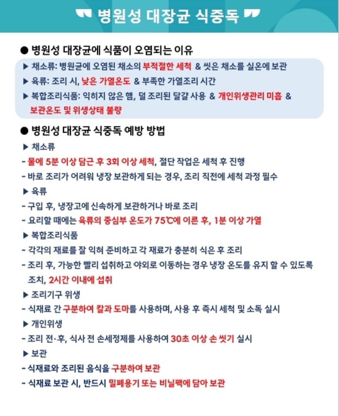 9월[위생안전]병원성 대장균 식중독