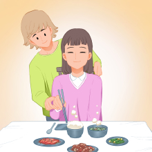 6번 : 식사를 할 때 이미지