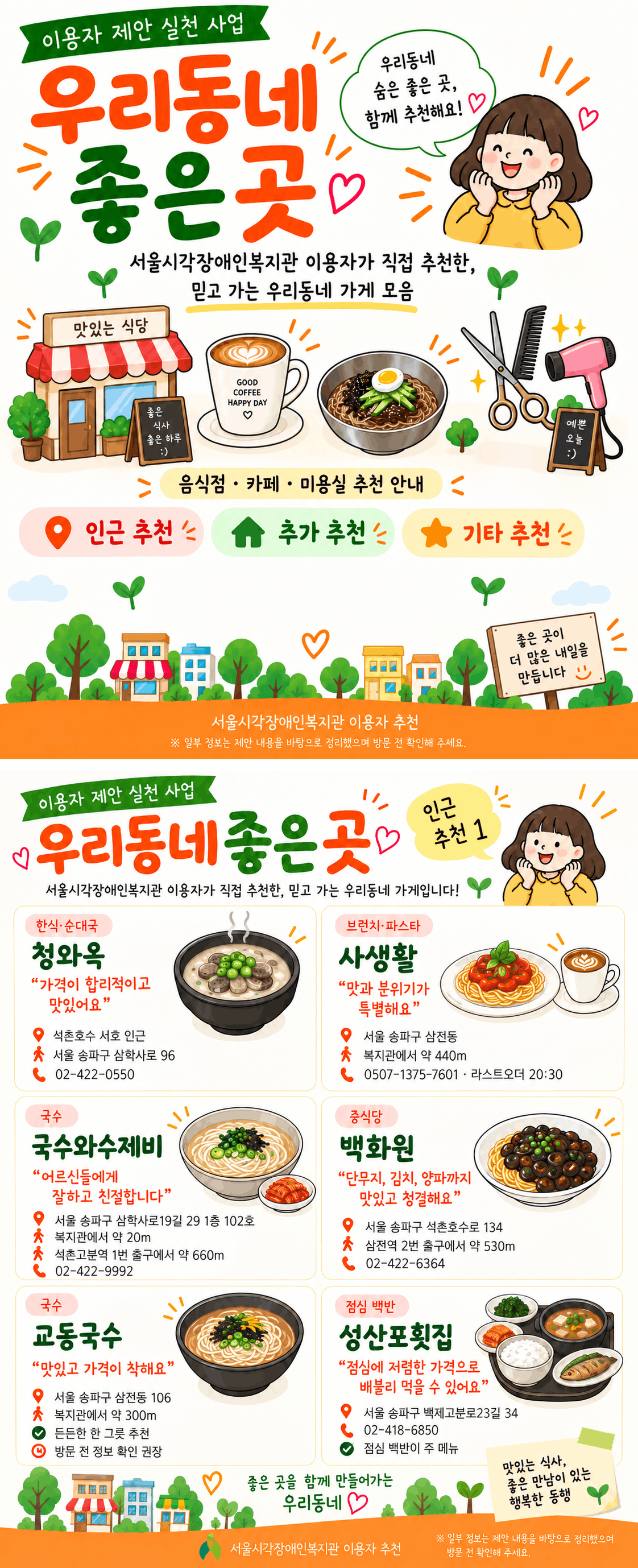 이용자제안실천사업  '우리동네 좋은 곳' 소개